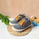 Tenis Bota Denim Cordones Café Melosos